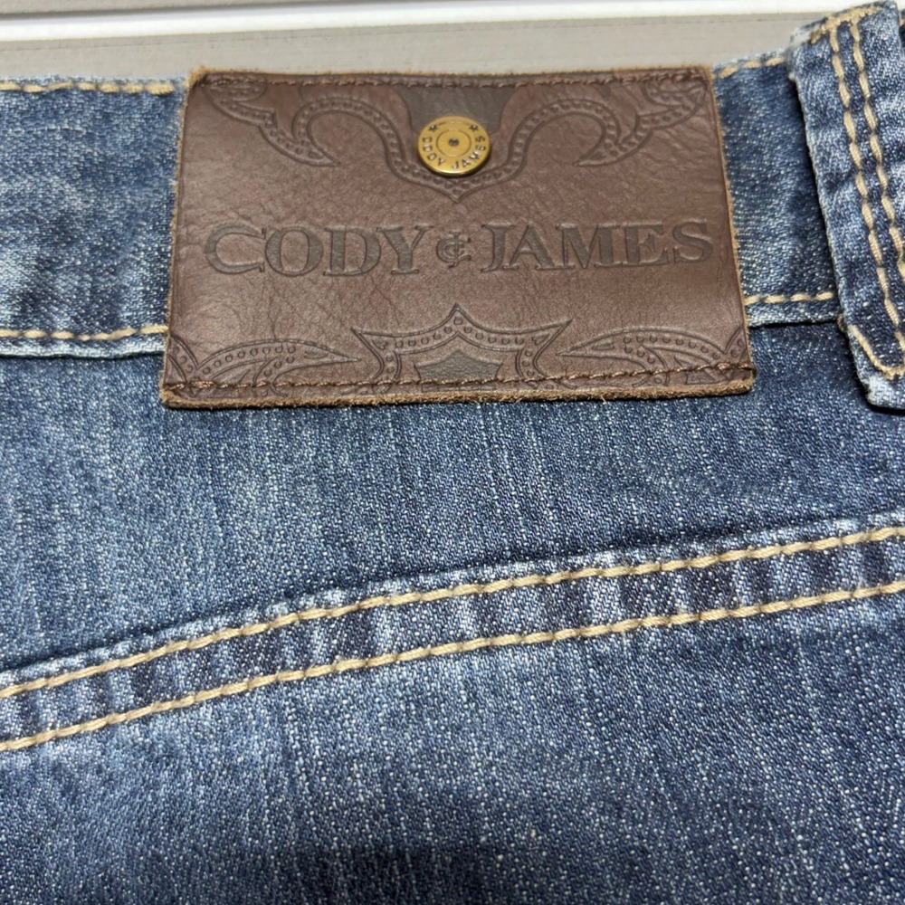 Cody James Core Mens Straight Leg Jeans Blue Medium Wash 31x32 Stretch Denim - Picture 7 of 10